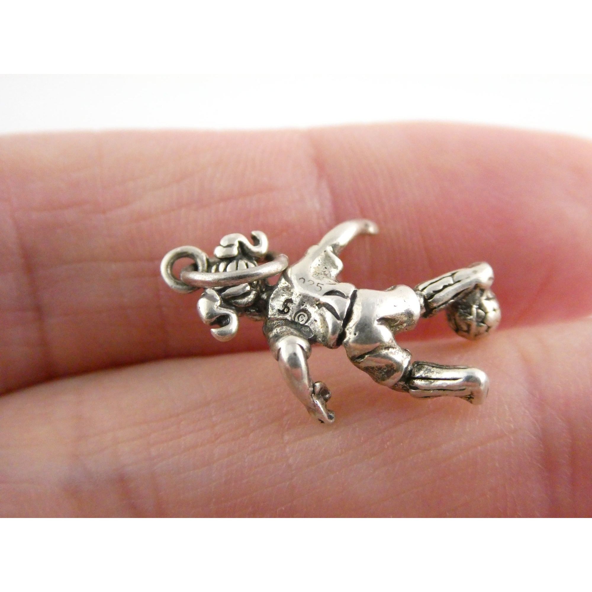 Vintage Shube Sterling Silver Figural Child Soccer Player Charm Pendant 2g 26mm