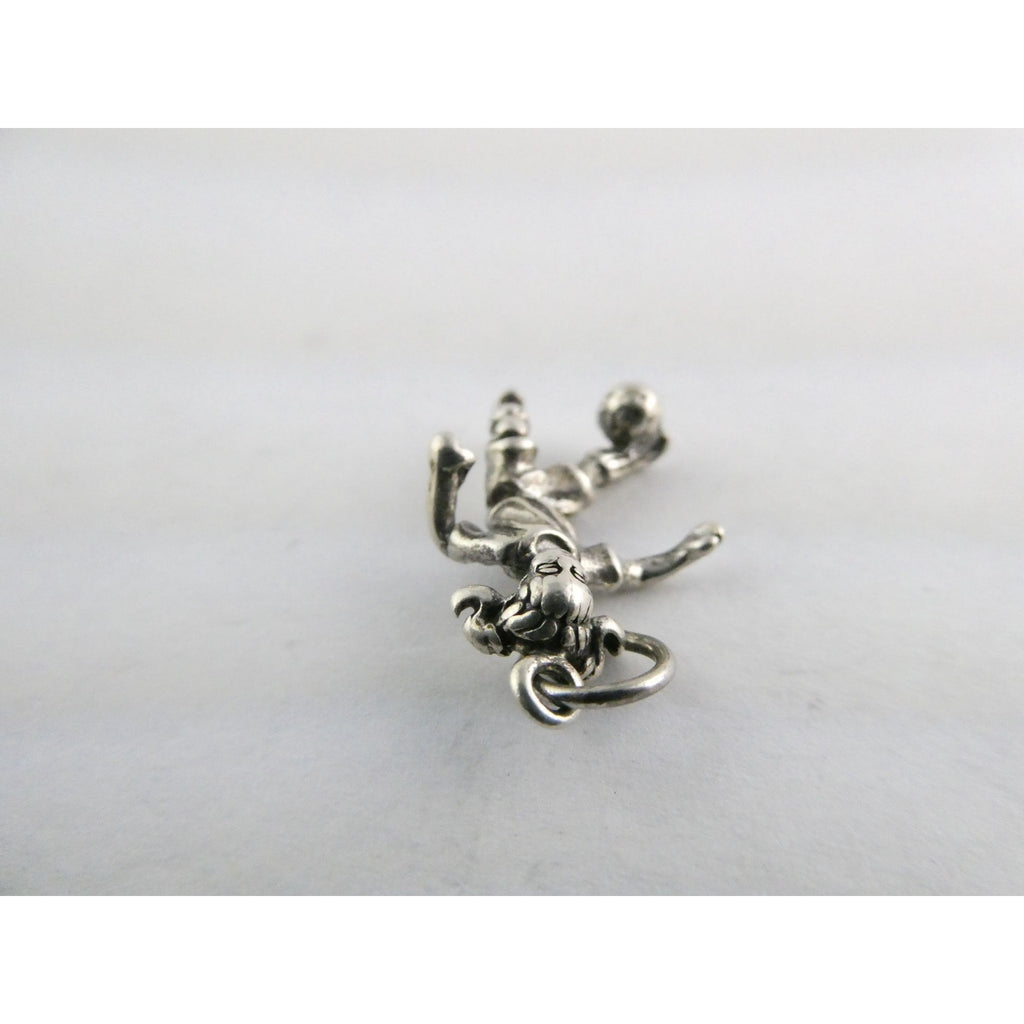 Vintage Shube Sterling Silver Figural Child Soccer Player Charm Pendant 2g 26mm