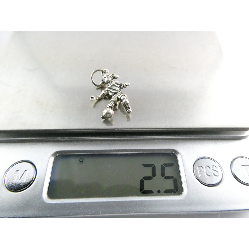 Vintage Shube Sterling Silver Figural Child Soccer Player Charm Pendant 2g 26mm