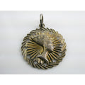 Vintage VIOI Italy Sterling Silver Star Bordered Cleopatra Bust Pendant 3g 1 In