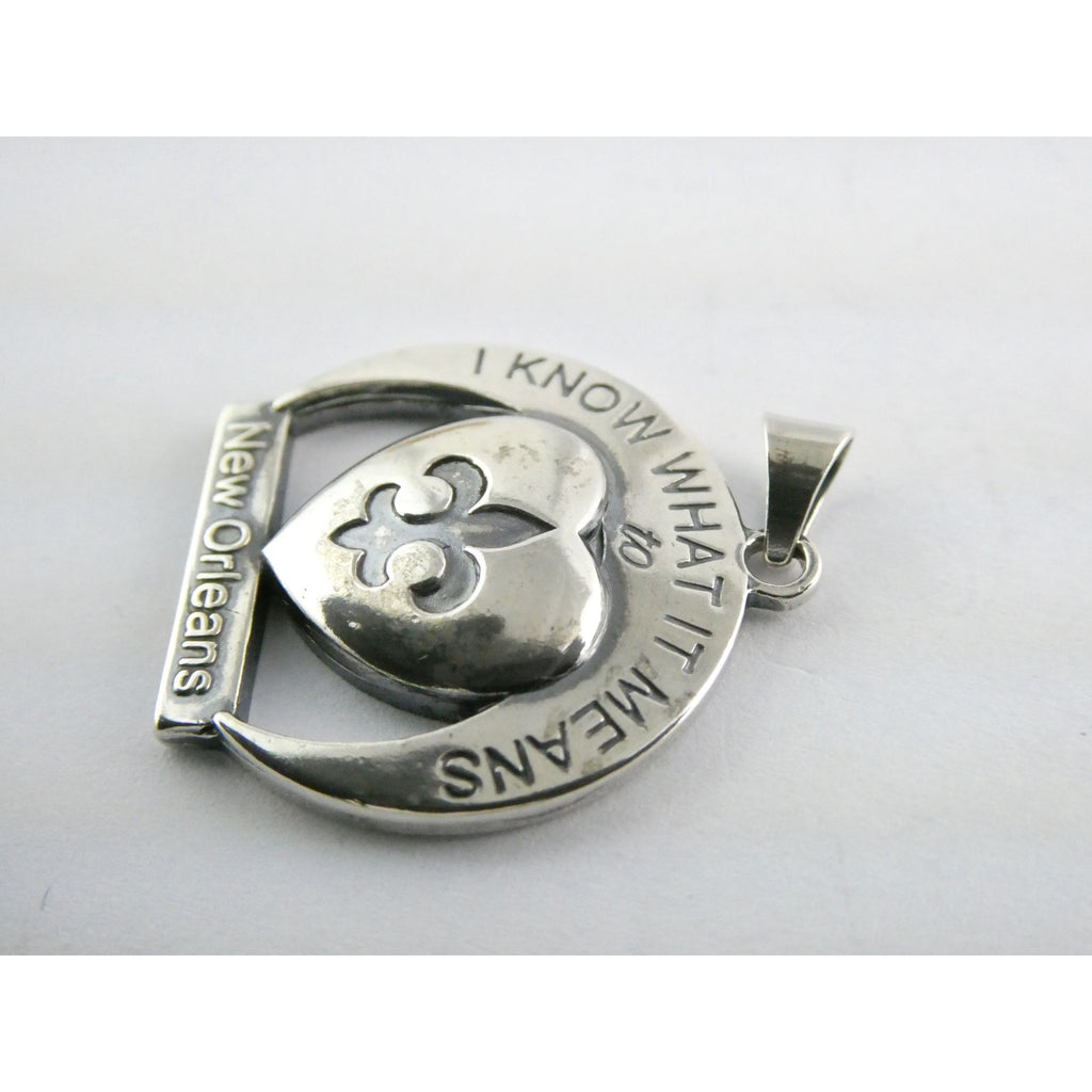 Sterling Silver New Orleans Katrina Memorial Pendant 2005 Designer Anne Dale 7g