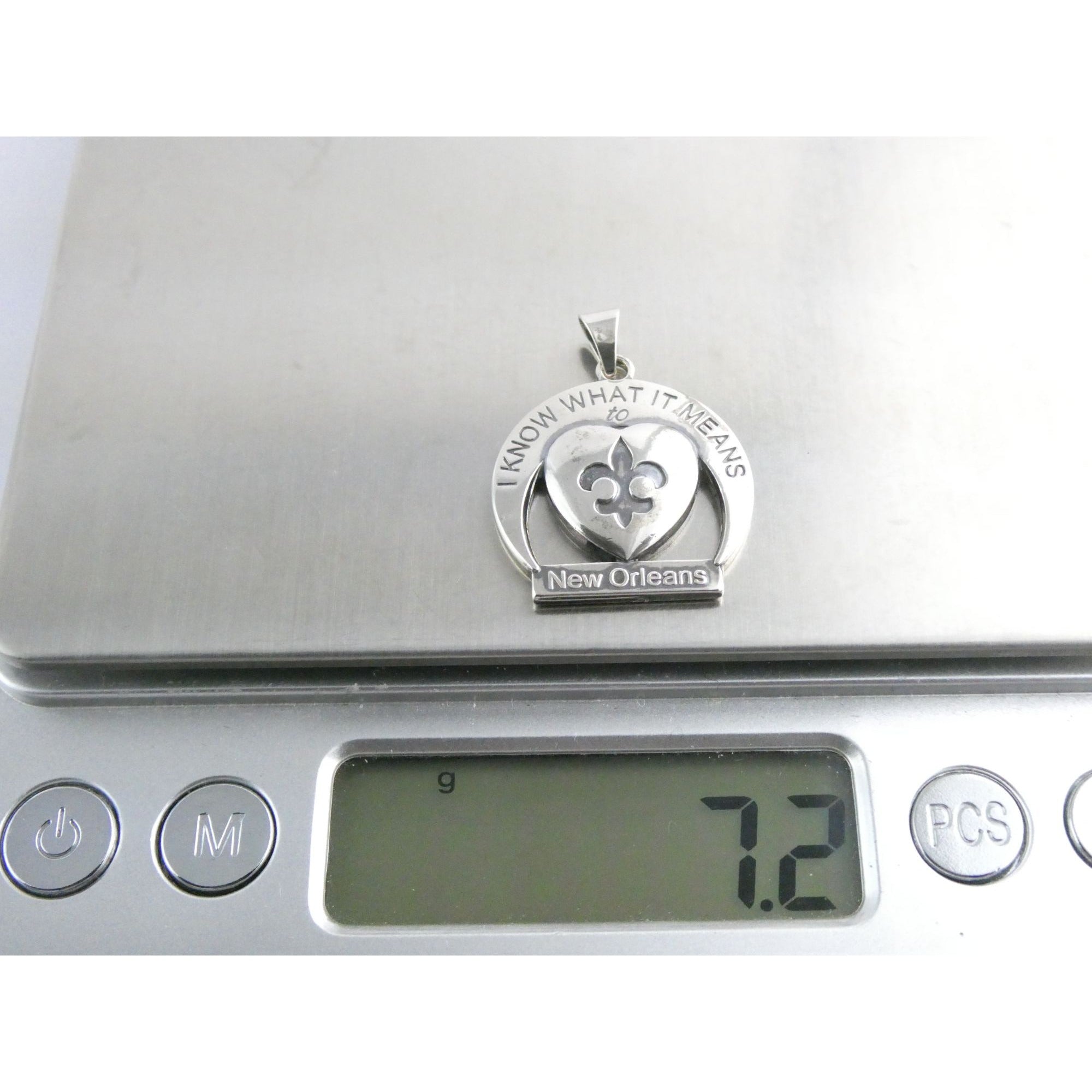 Sterling Silver New Orleans Katrina Memorial Pendant 2005 Designer Anne Dale 7g