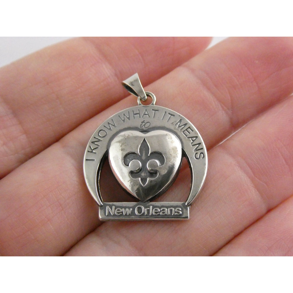 Sterling Silver New Orleans Katrina Memorial Pendant 2005 Designer Anne Dale 7g