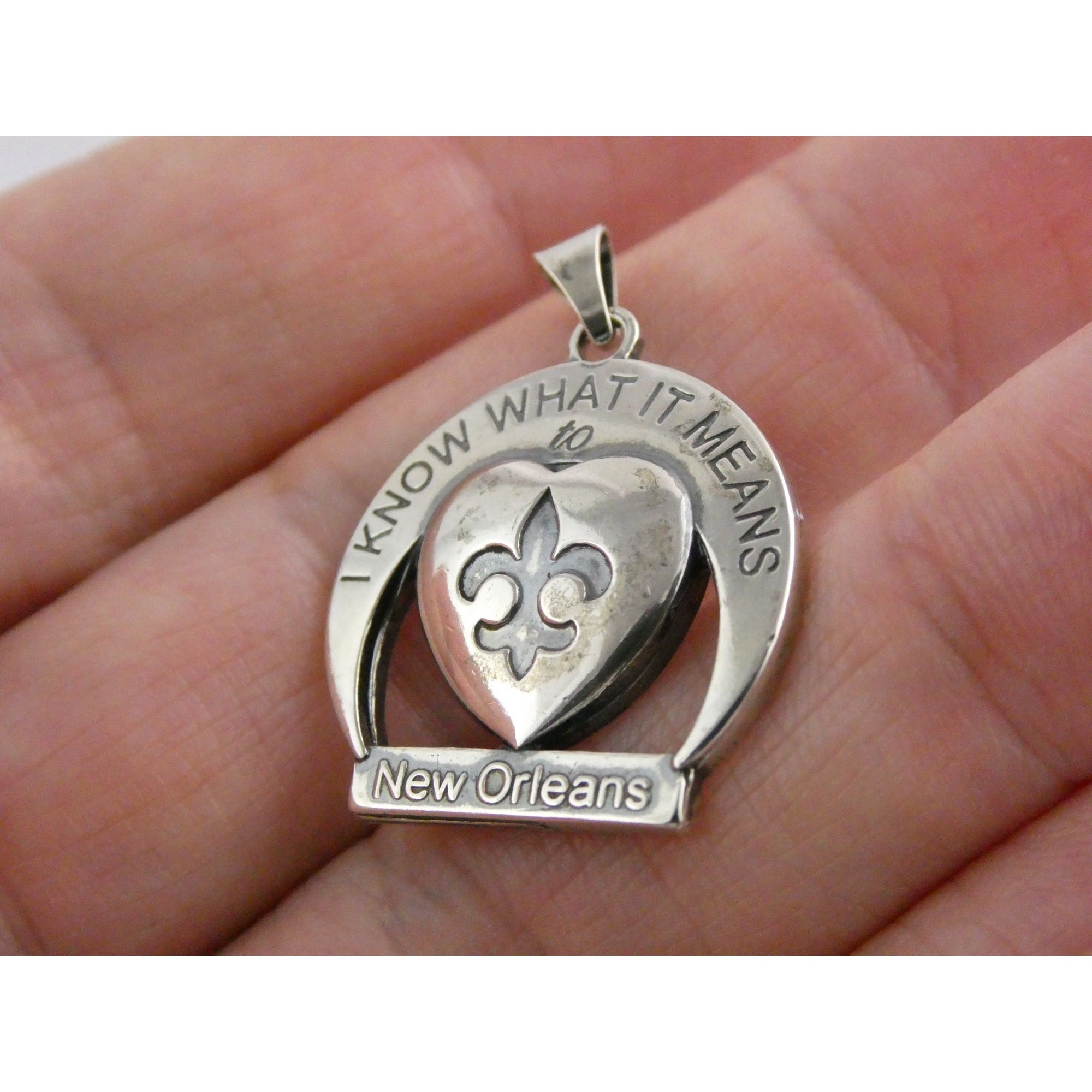 Sterling Silver New Orleans Katrina Memorial Pendant 2005 Designer Anne Dale 7g