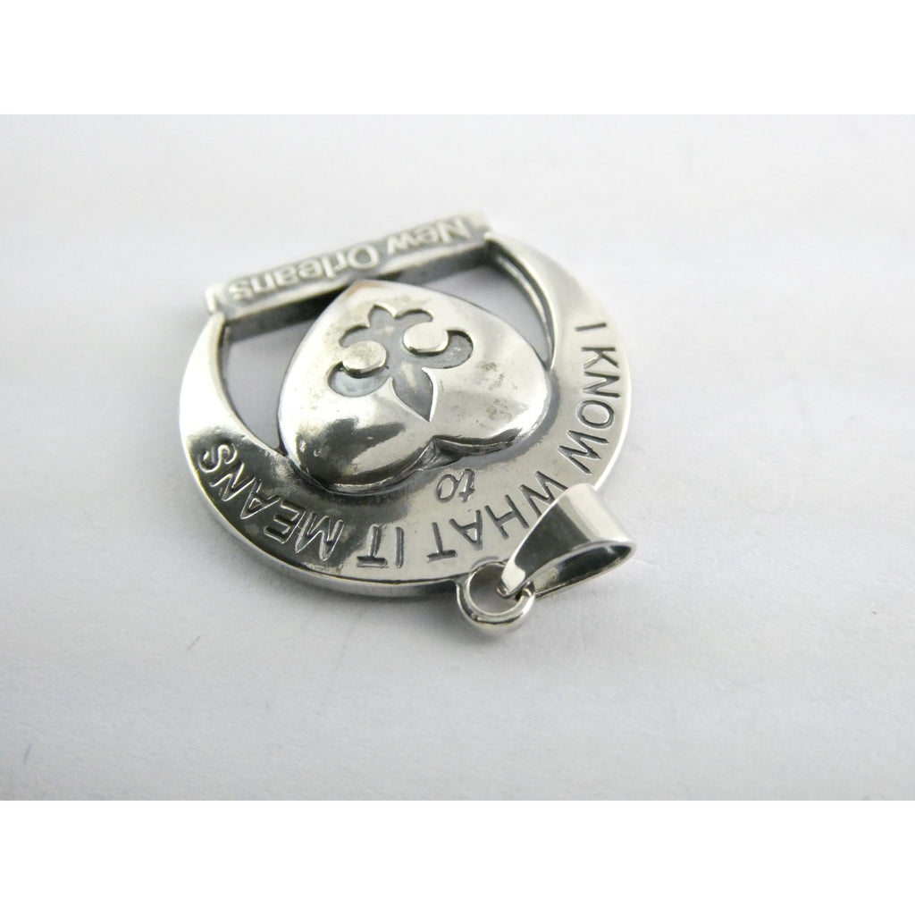Sterling Silver New Orleans Katrina Memorial Pendant 2005 Designer Anne Dale 7g