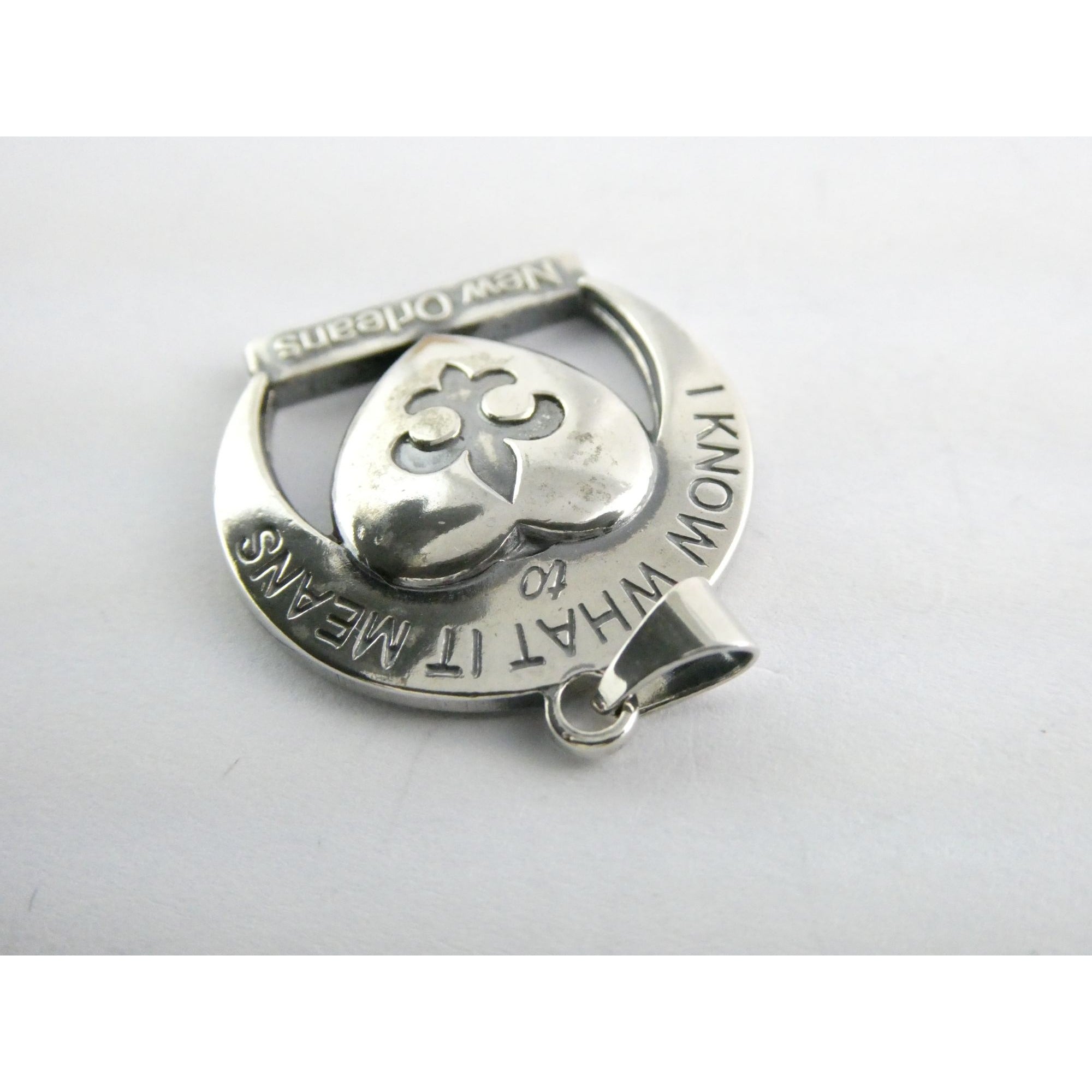 Sterling Silver New Orleans Katrina Memorial Pendant 2005 Designer Anne Dale 7g