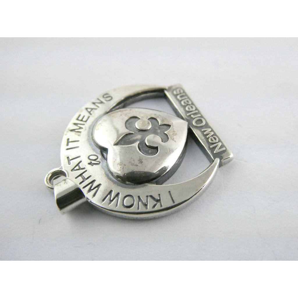 Sterling Silver New Orleans Katrina Memorial Pendant 2005 Designer Anne Dale 7g