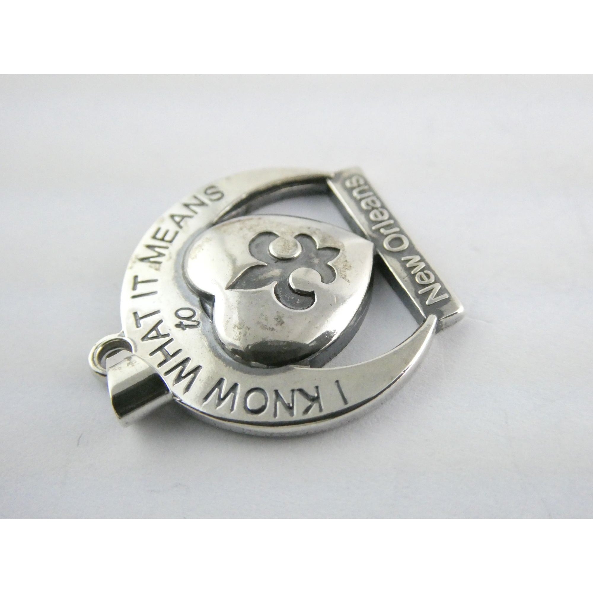 Sterling Silver New Orleans Katrina Memorial Pendant 2005 Designer Anne Dale 7g