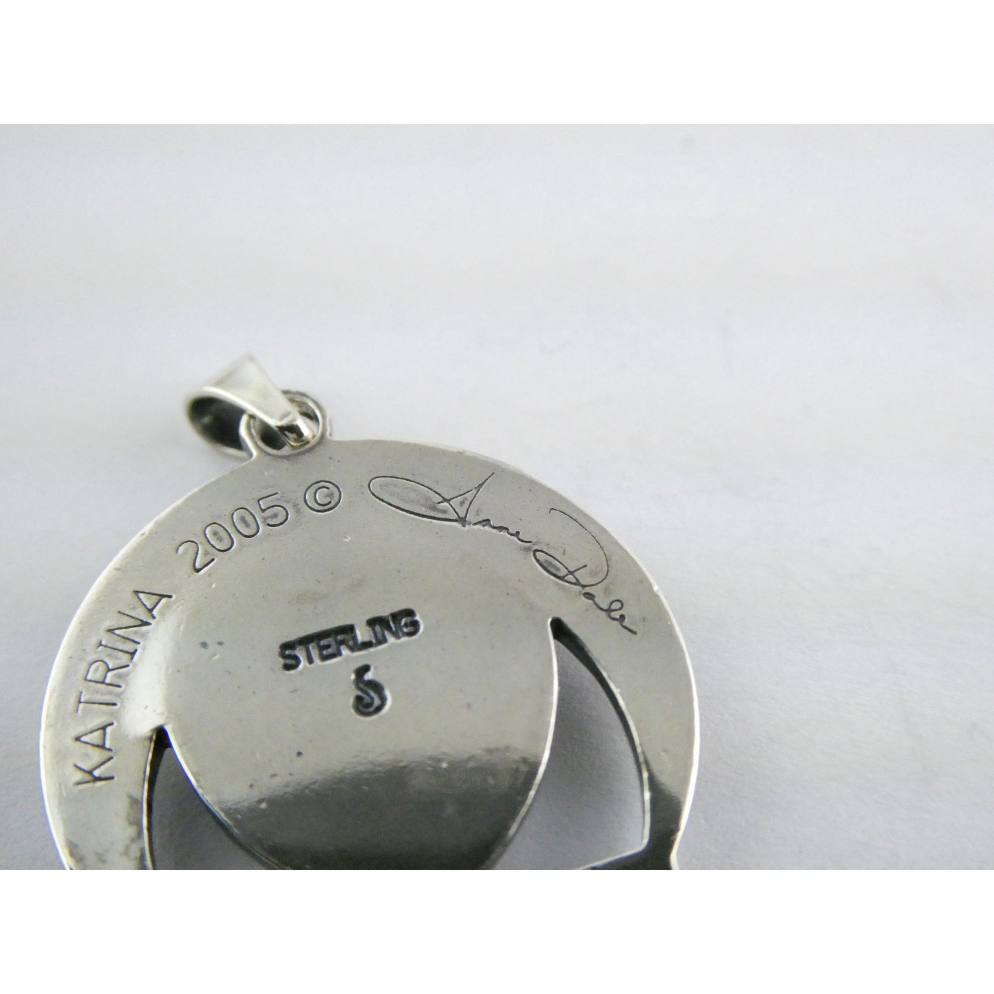 Sterling Silver New Orleans Katrina Memorial Pendant 2005 Designer Anne Dale 7g