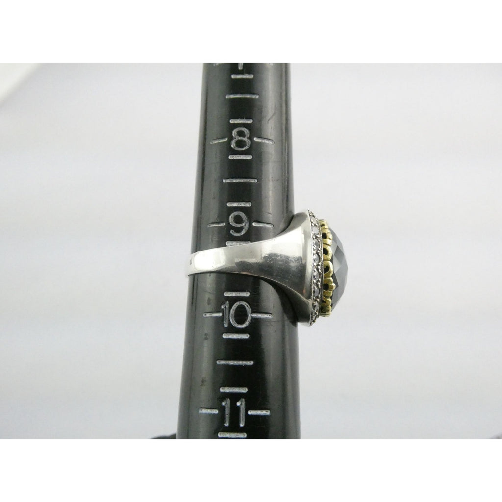 Silpada Empress Sterling Silver Hematite and CZ Statement Ring Size 9.25 9.5g