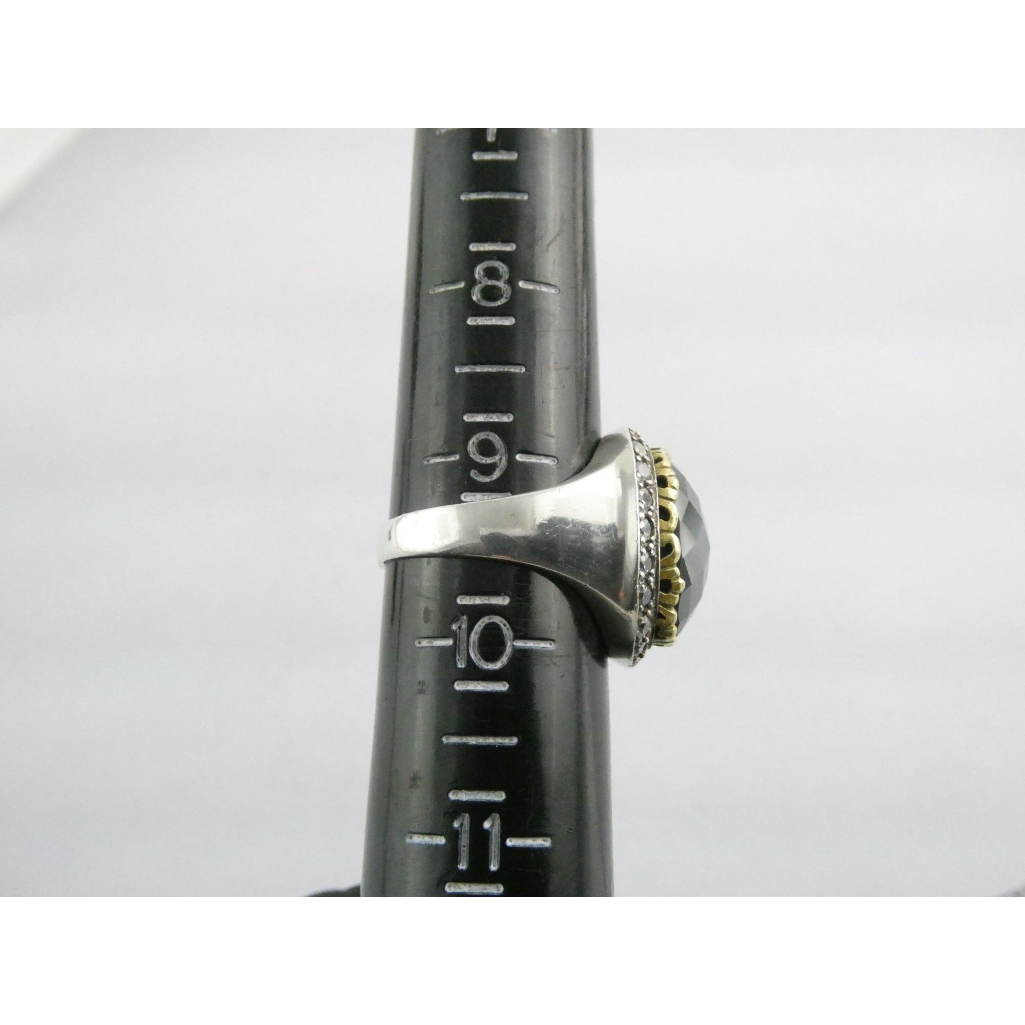 Silpada Empress Sterling Silver Hematite and CZ Statement Ring Size 9.25 9.5g