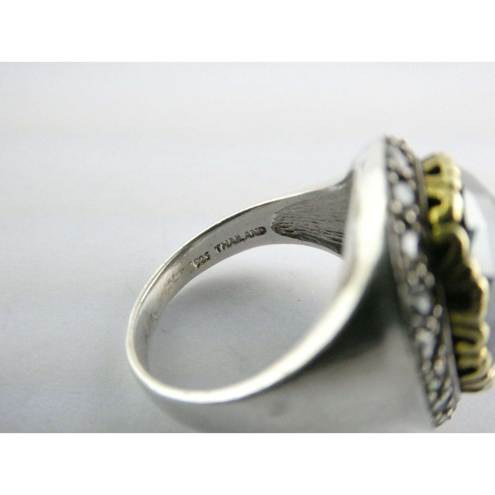 Silpada Empress Sterling Silver Hematite and CZ Statement Ring Size 9.25 9.5g