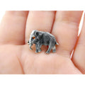 Vintage Mini 1920s Elephant Enamel Sterling Silver Pin Red Eye Brooch 2.5g 18mm