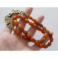 Vintage CONE Sterling Silver Baltic Amber Bead Strand Necklace 31g 20 Inches