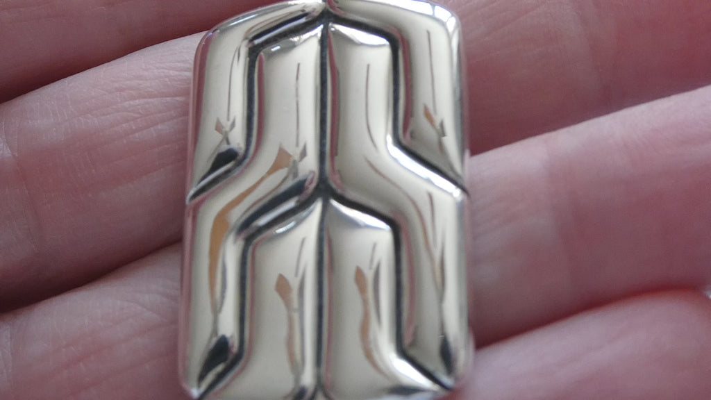 John Hardy Sterling Silver Anchor Icon Tag Pendant 16.1g Weight 44mm Total Long