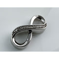 Sterling Silver Lab Created Melee Diamonds Infinity Symbol Slide Pendant 2g 1 In