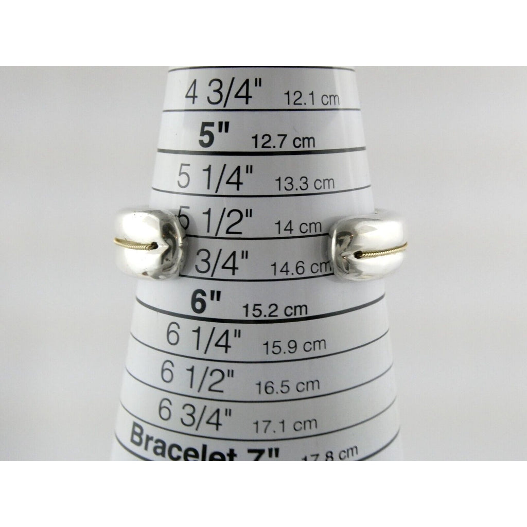 NyJewel MAZ Signed Sterling Silver and 14k Yellow Gold Cuff Bracelet 925 5.75 In