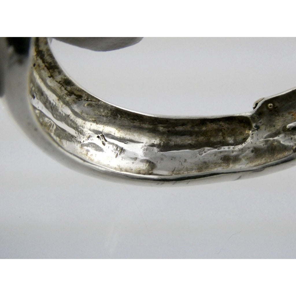 NyJewel MAZ Signed Sterling Silver and 14k Yellow Gold Cuff Bracelet 925 5.75 In