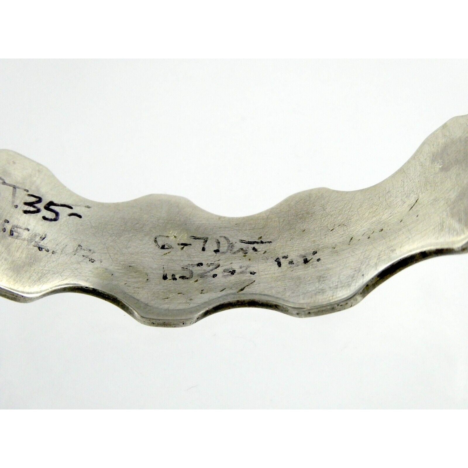 NA Southwestern 14k Yellow Gold on Sterling Silver Pictograph Mark Cuff Bracelet