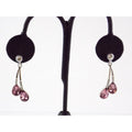Silver Plated Pink and White Crystal Rhinestone Stud Earrings Unbranded 8.9g