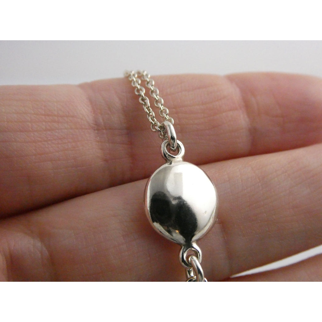 Tiffany and Co Sterling Silver Triple Disk Drop Pendant Necklace 12.1g 16.5 In