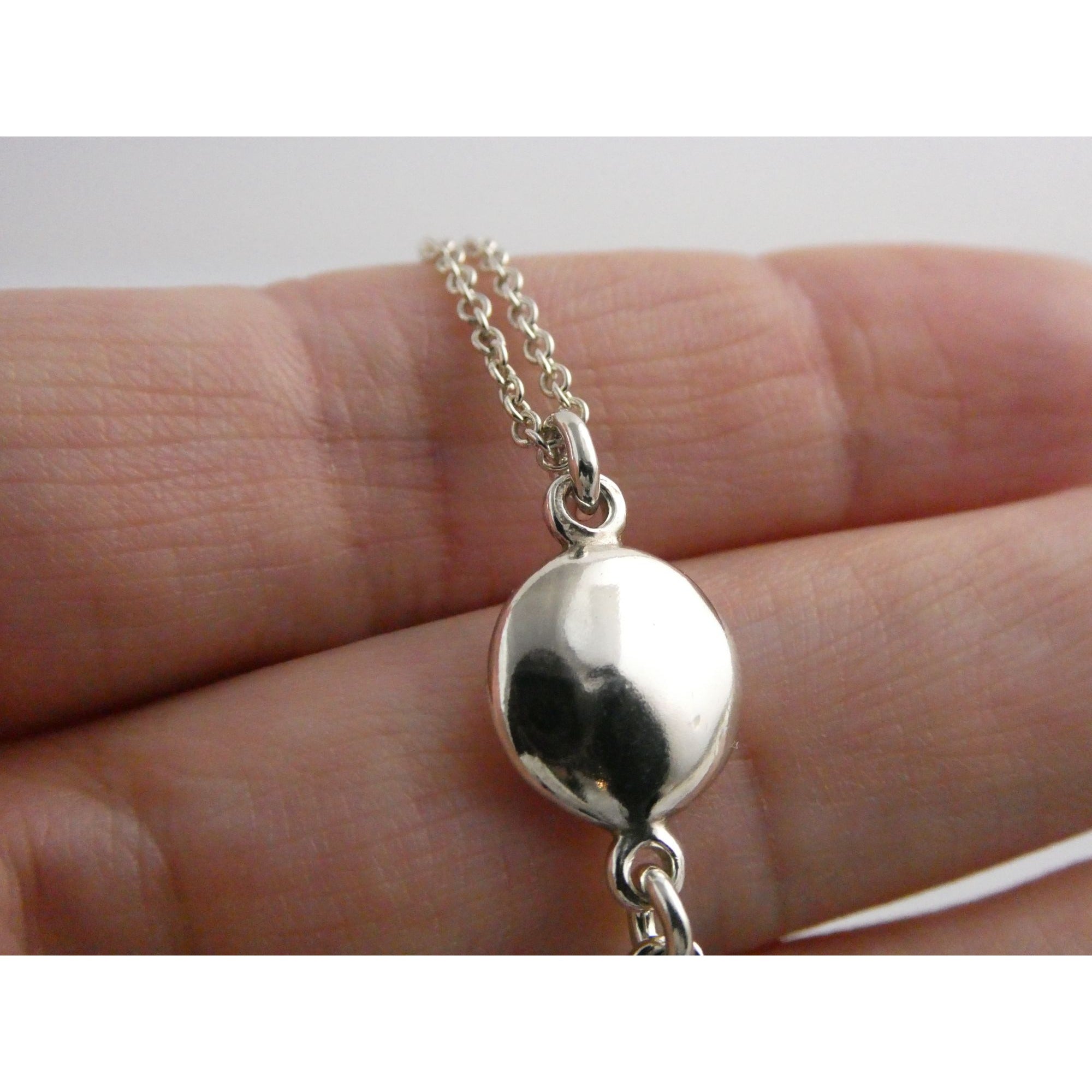 Tiffany and Co Sterling Silver Triple Disk Drop Pendant Necklace 12.1g 16.5 In
