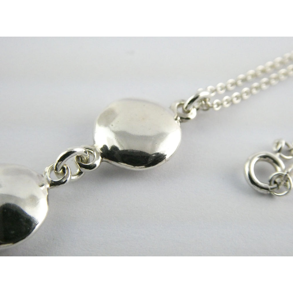 Tiffany and Co Sterling Silver Triple Disk Drop Pendant Necklace 12.1g 16.5 In