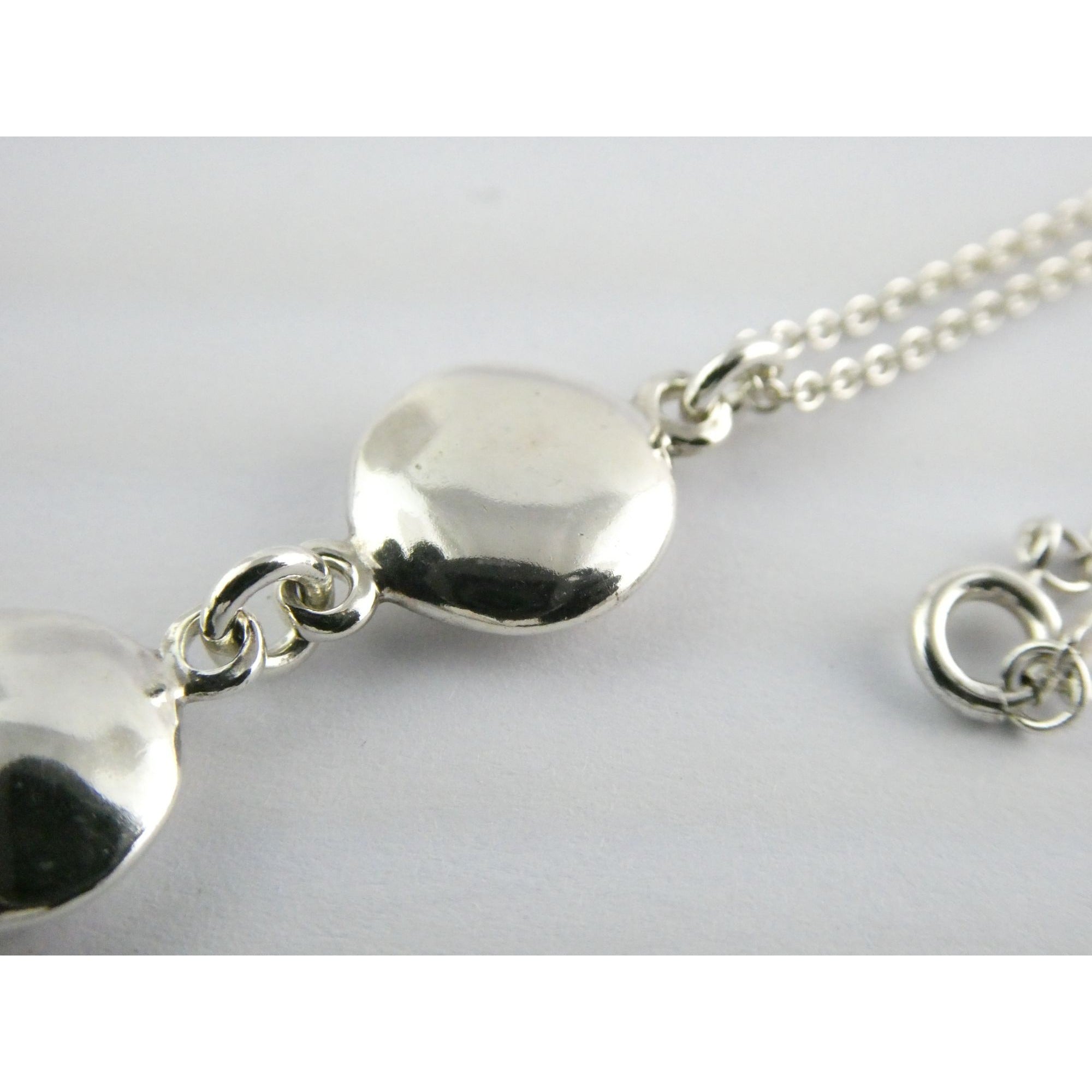 Tiffany and Co Sterling Silver Triple Disk Drop Pendant Necklace 12.1g 16.5 In