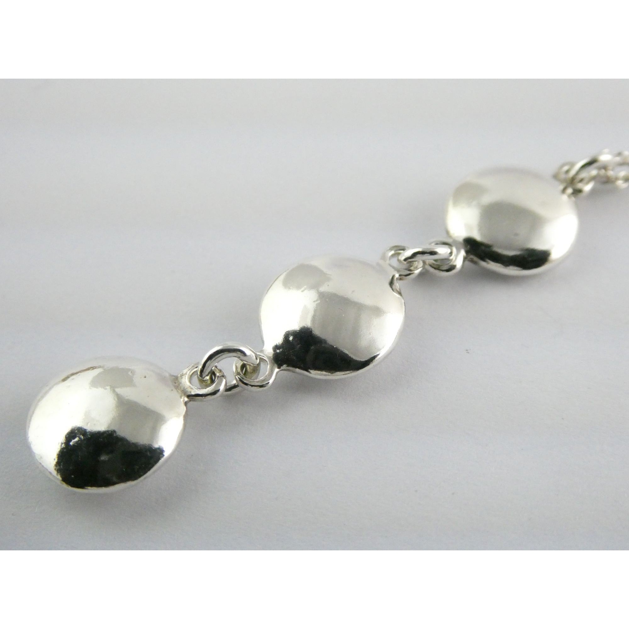 Tiffany and Co Sterling Silver Triple Disk Drop Pendant Necklace 12.1g 16.5 In