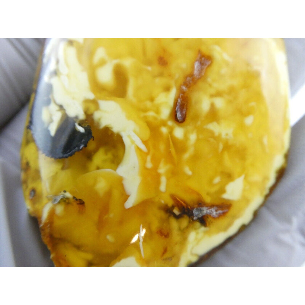 Vintage Poland Sterling Silver Eggyolk Amber Pendant 925 25.5g 3.5 Inch Length