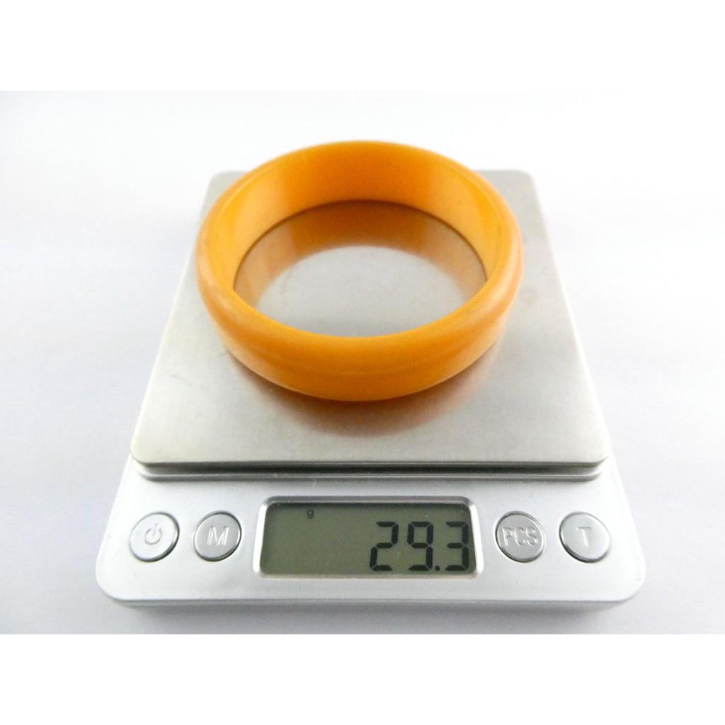 Vintage Bakelite Bangle Bracelet Bright Orange 8 Inches 29.3 Grams Weight
