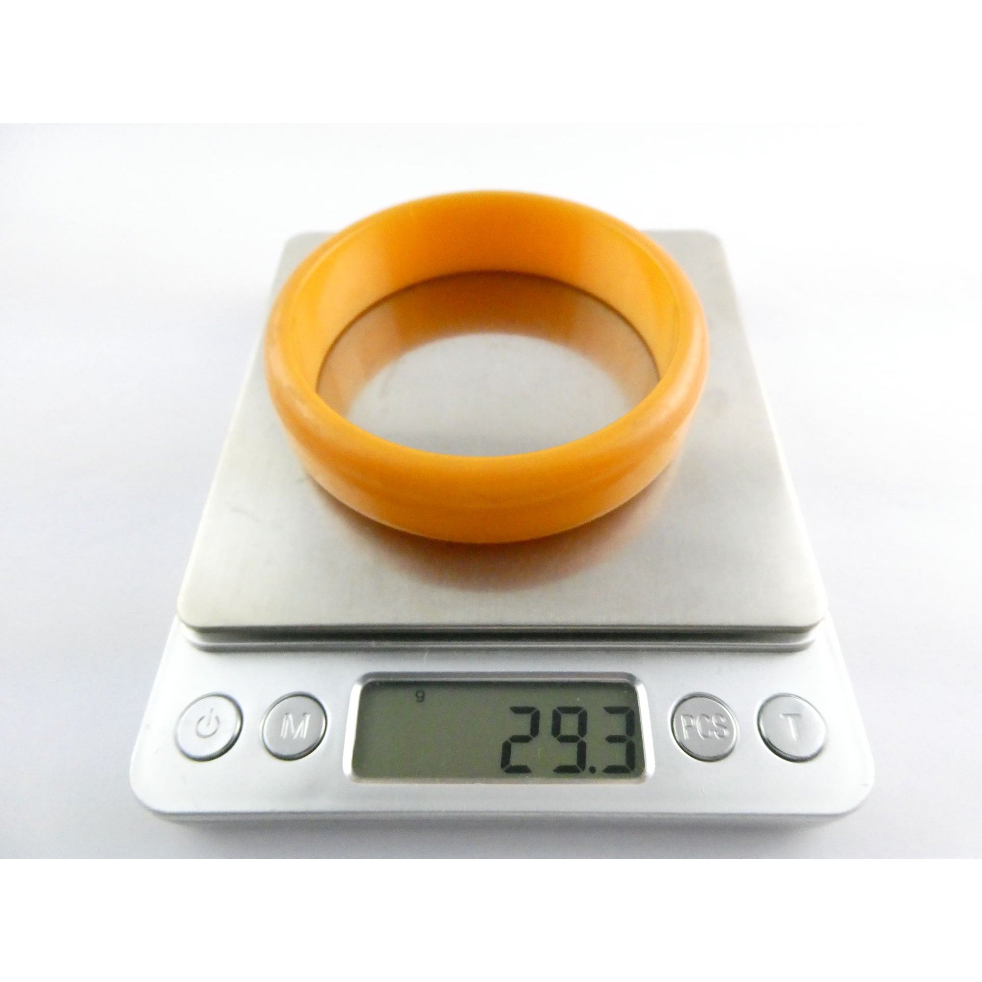 Vintage Bakelite Bangle Bracelet Bright Orange 8 Inches 29.3 Grams Weight