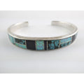 C Willie D Rosales Sterling Silver Opal Spiderweb Turquoise Onyx Cuff Bracelet