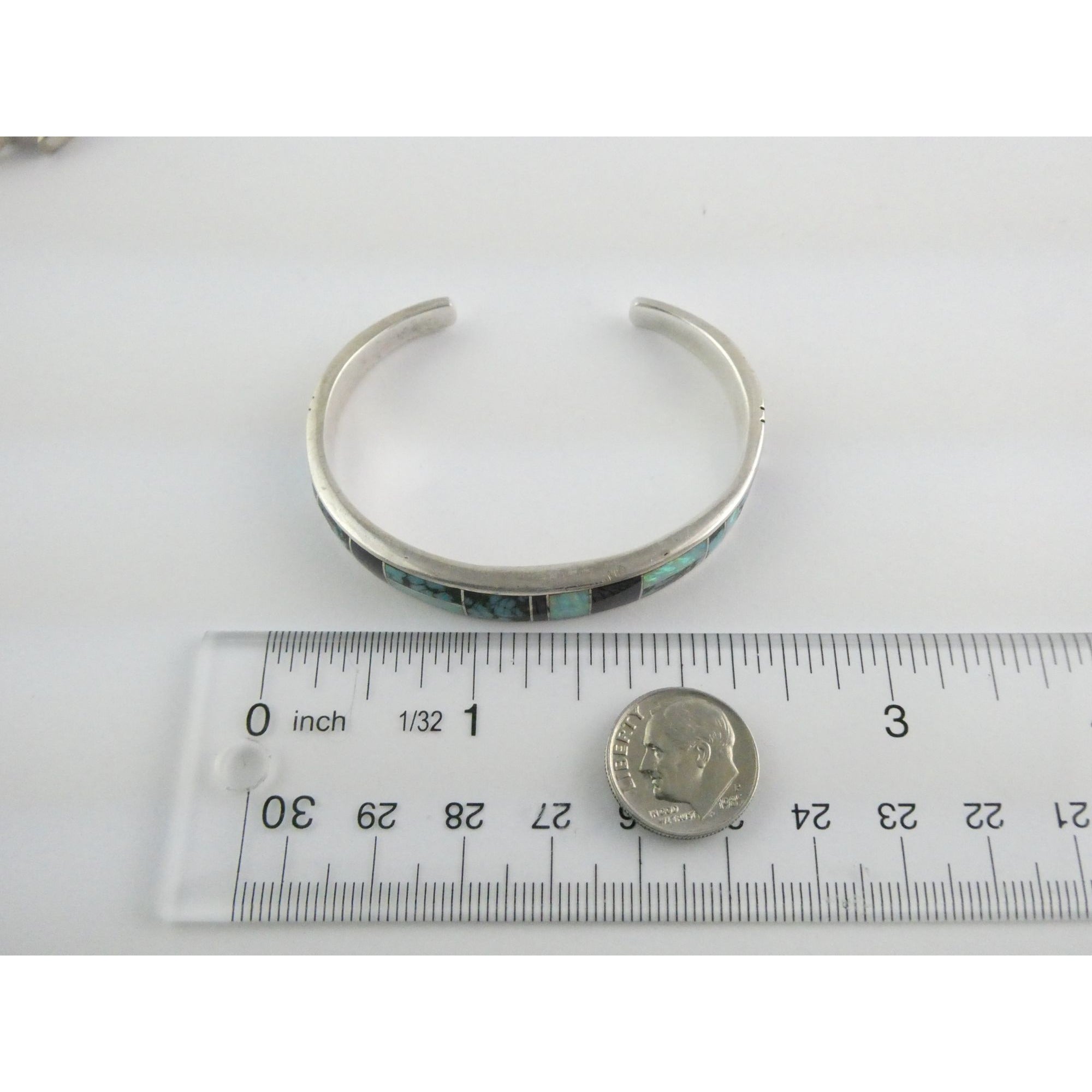 C Willie D Rosales Sterling Silver Opal Spiderweb Turquoise Onyx Cuff Bracelet