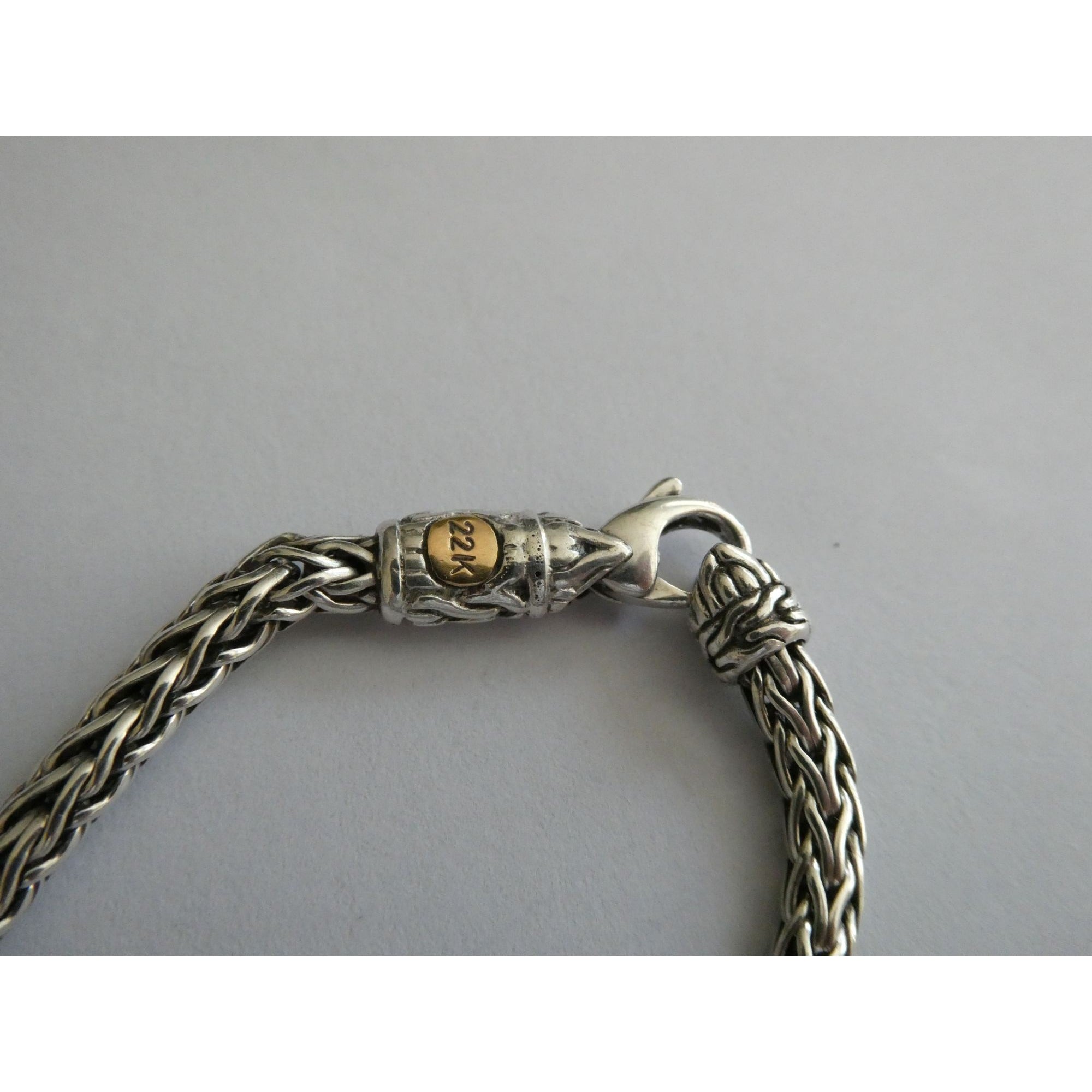 John Hardy Palu Sterling Silver and Hammered 22k Yellow Gold 5 Station Necklace