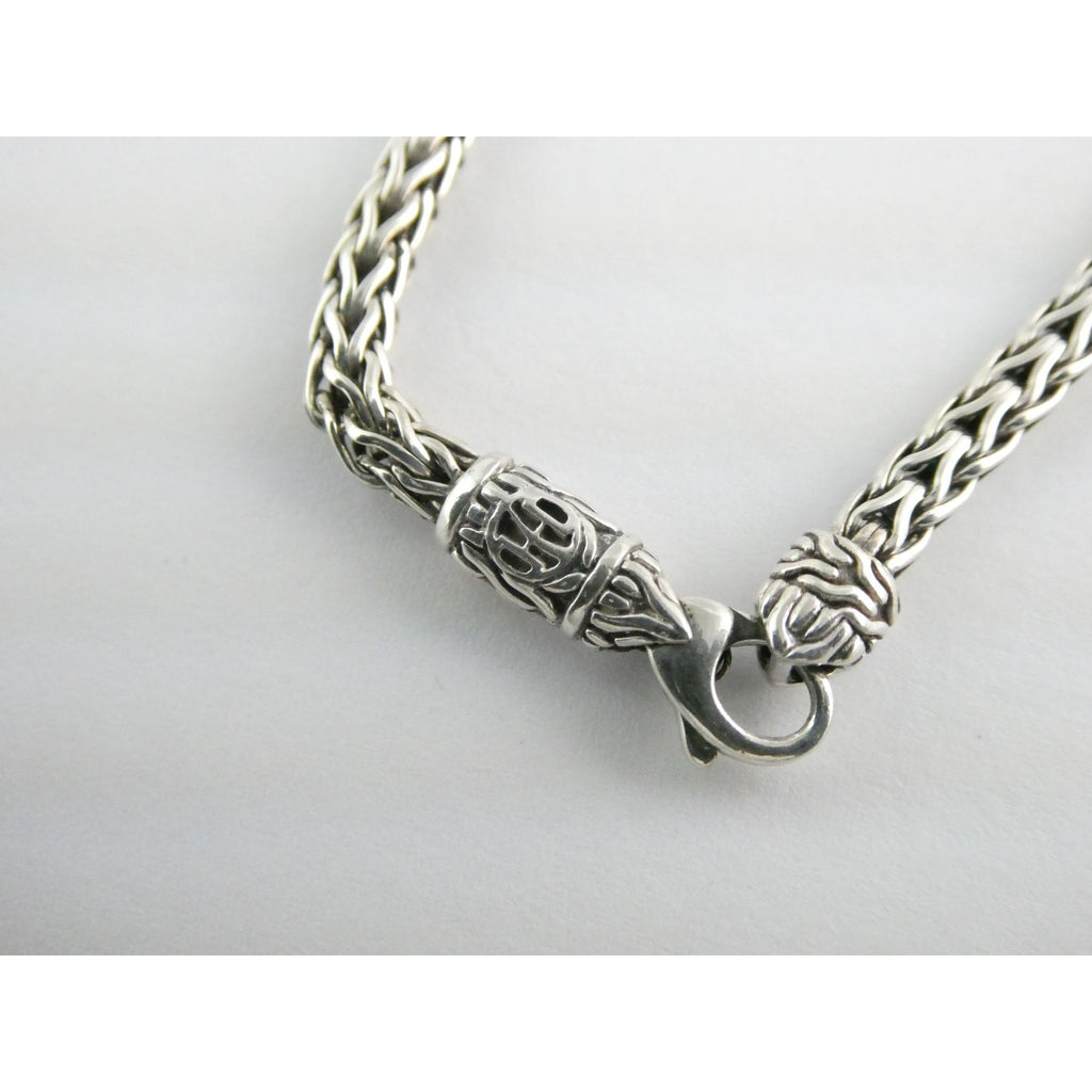 John Hardy Palu Sterling Silver and Hammered 22k Yellow Gold 5 Station Necklace