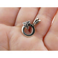 Sterling Silver Flower on Circle Pendant 2g Weight 19mm Length