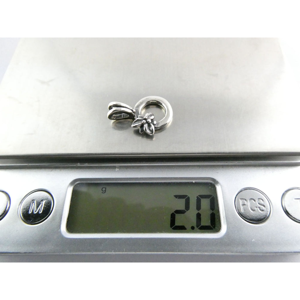 Sterling Silver Flower on Circle Pendant 2g Weight 19mm Length