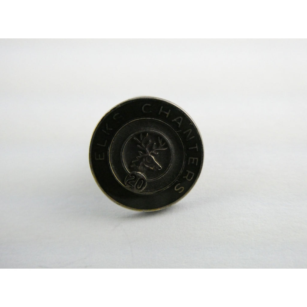 Vintage Elks Chanters Sterling Silver 20 Years Lapel Pin 3.7g 13.91mm Diameter
