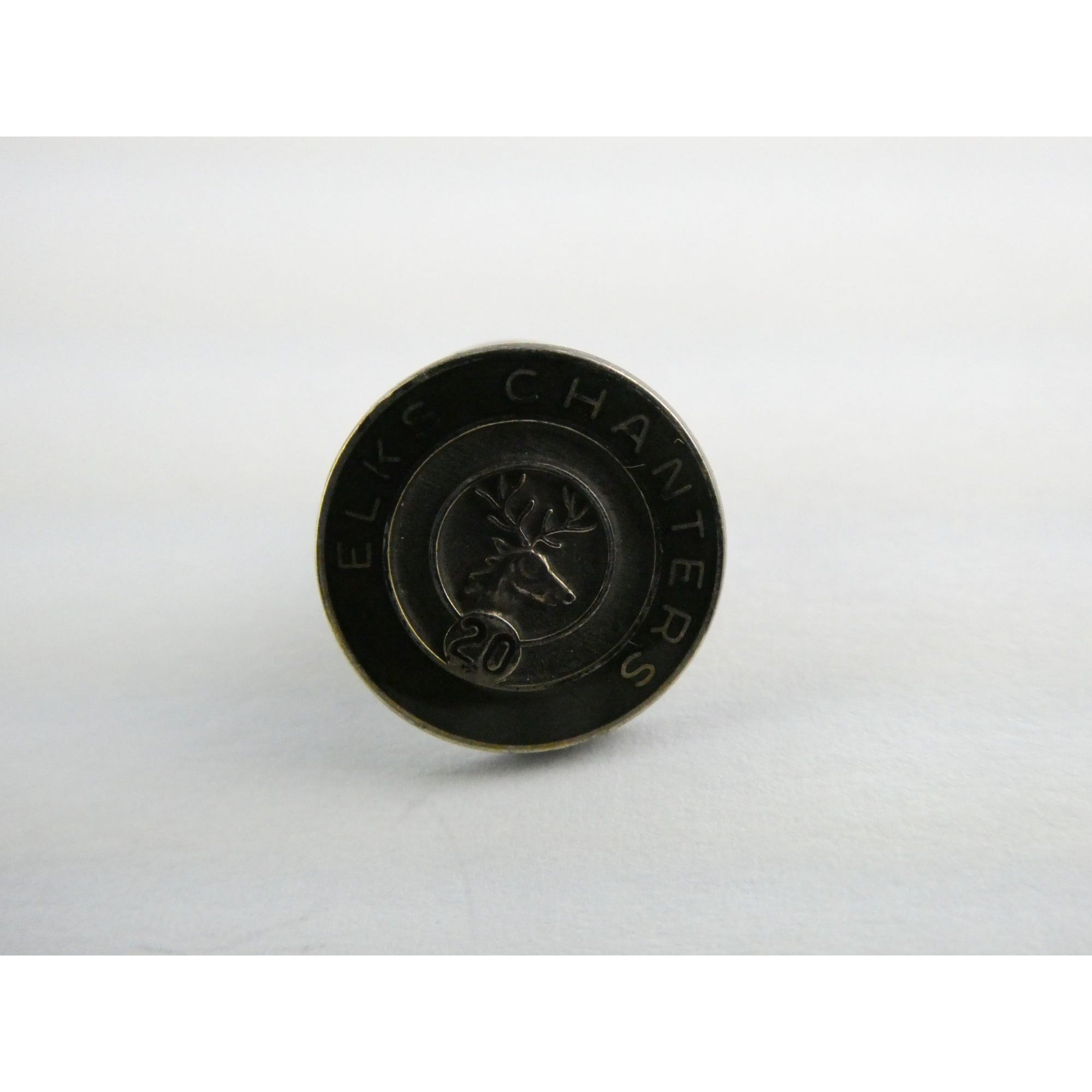 Vintage Elks Chanters Sterling Silver 20 Years Lapel Pin 3.7g 13.91mm Diameter