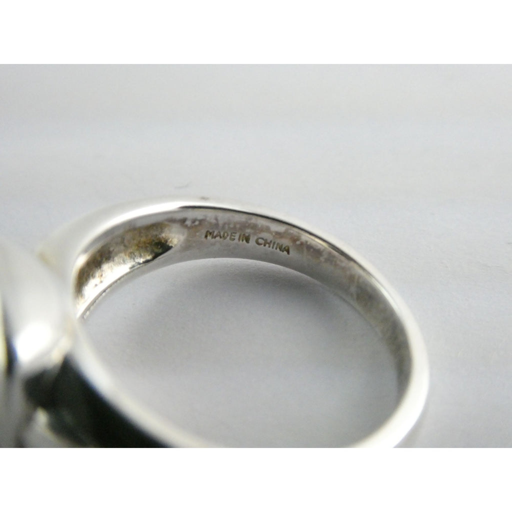 Sterling Silver Blue Opal Mosaic Inlay Ring Size 8 Weighs 7.3g 925