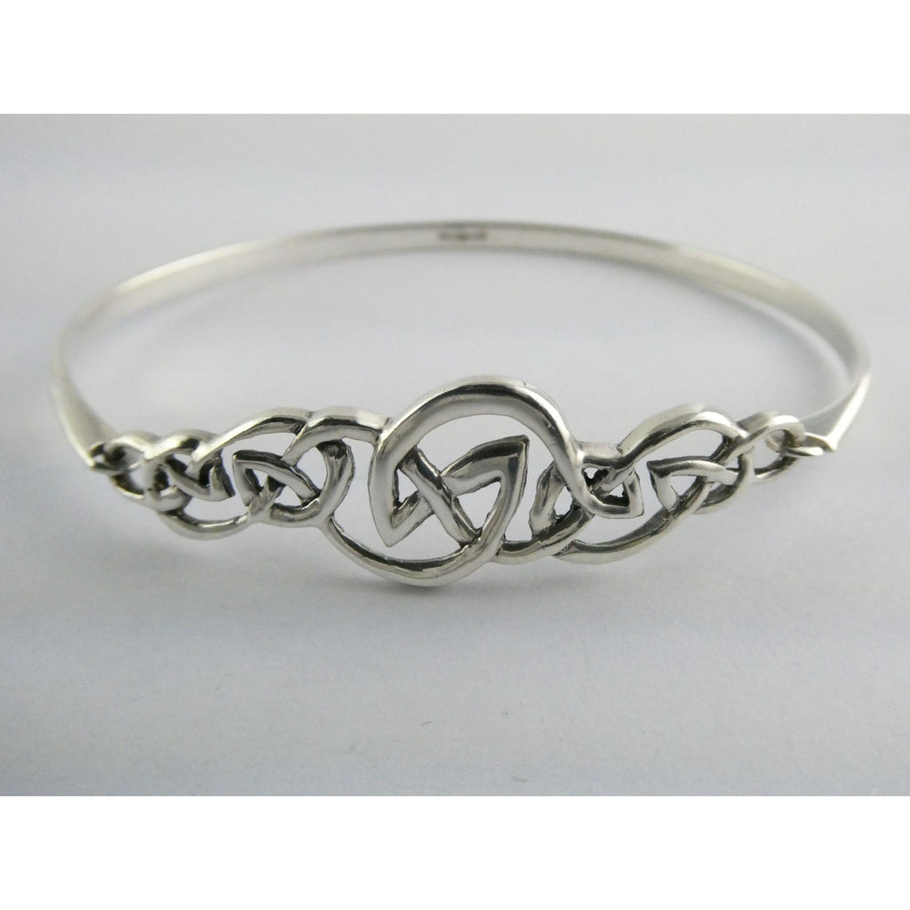K&SH Ireland Sterling Silver Celtic Knot Bangle Bracelet 7.25 Inches 9.6g 925