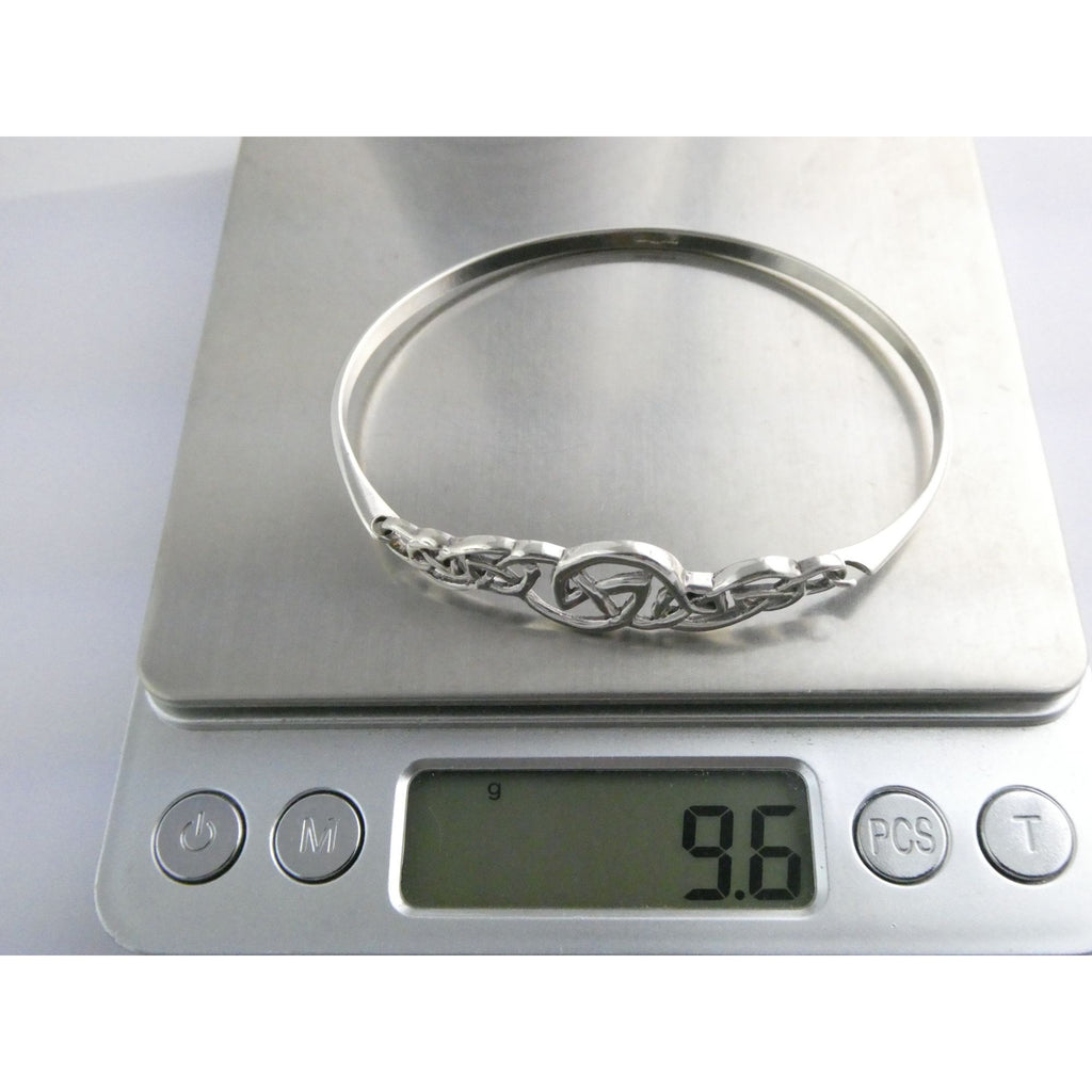 K&SH Ireland Sterling Silver Celtic Knot Bangle Bracelet 7.25 Inches 9.6g 925