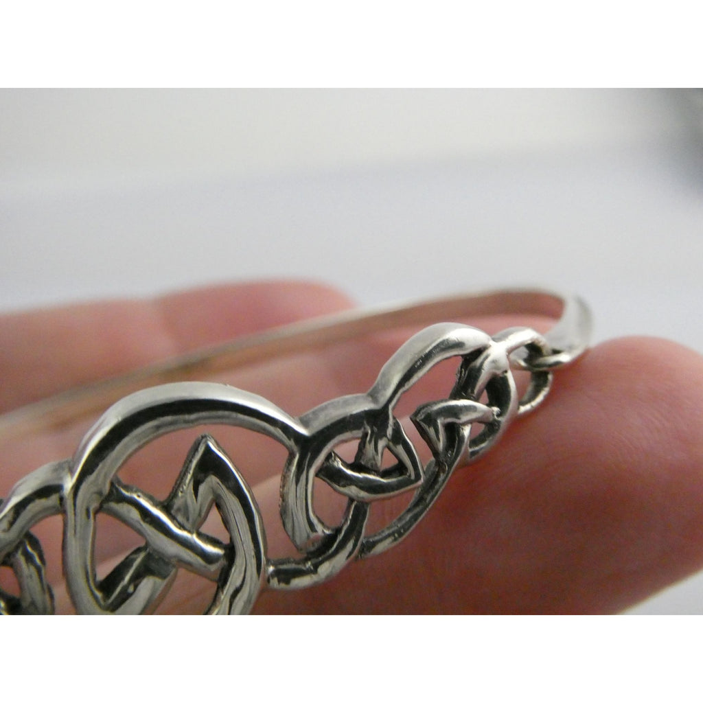 K&SH Ireland Sterling Silver Celtic Knot Bangle Bracelet 7.25 Inches 9.6g 925