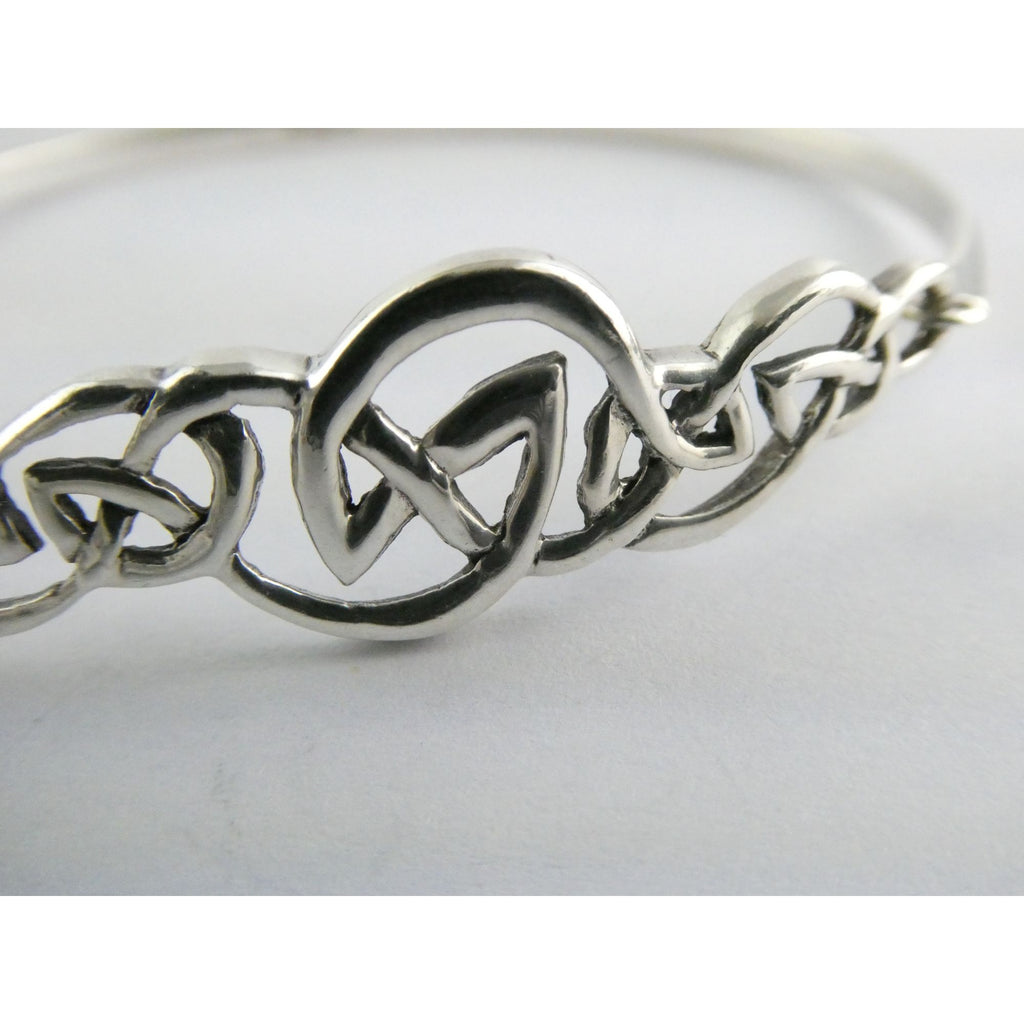 K&SH Ireland Sterling Silver Celtic Knot Bangle Bracelet 7.25 Inches 9.6g 925