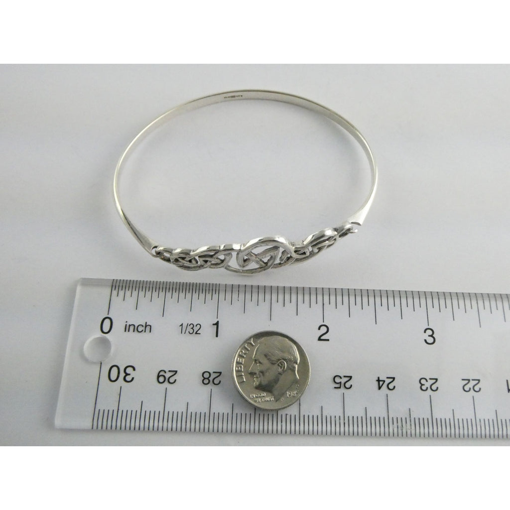 K&SH Ireland Sterling Silver Celtic Knot Bangle Bracelet 7.25 Inches 9.6g 925