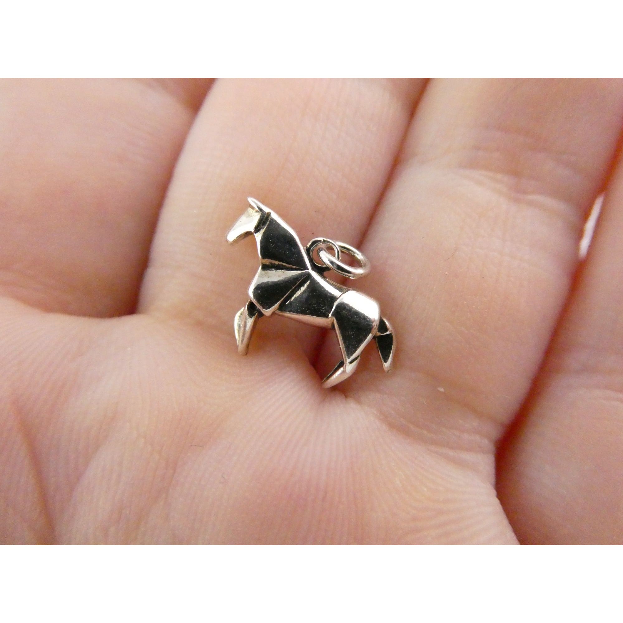 Sterling Silver Origami Horse Charm Year of the Horse 1.6g Weight 12mm Length