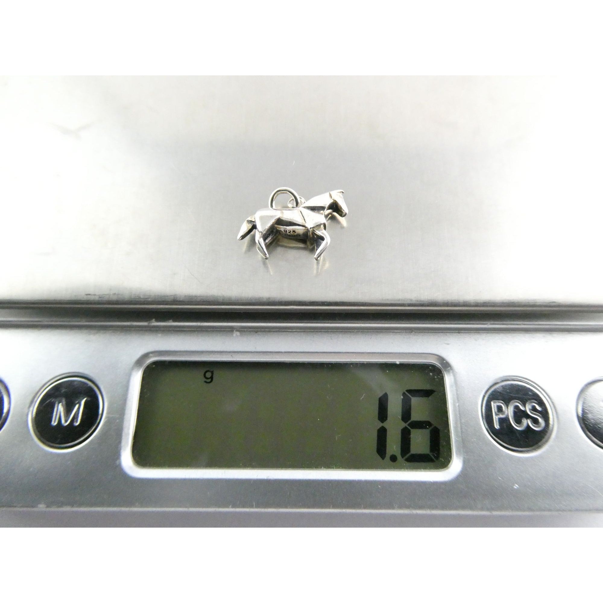 Sterling Silver Origami Horse Charm Year of the Horse 1.6g Weight 12mm Length