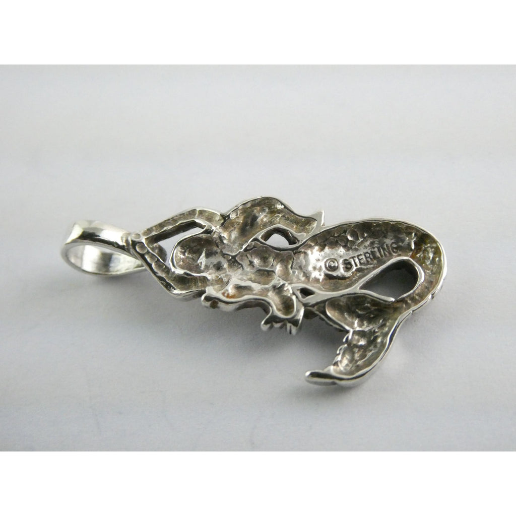 Sterling Silver Figural Mermaid Pendant 3.9g 1.25 Inch Length