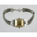 Designer 22k Yellow Gold and Sterling Silver Three Chain Bracelet 925 7.25 Inch